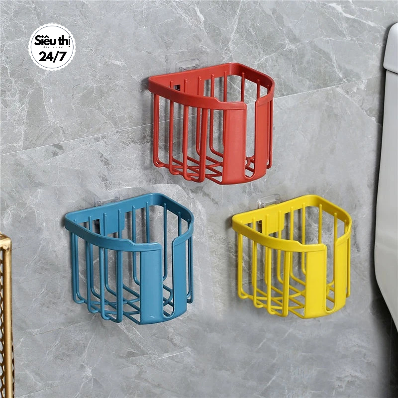 ❌KÈM MIẾNG DÁN❌ Giỏ đựng giấy vệ sinh dán tường, Giỏ treo tường đựng khăn giấy, đồ dùng phòng tắm, nhà bếp 88312