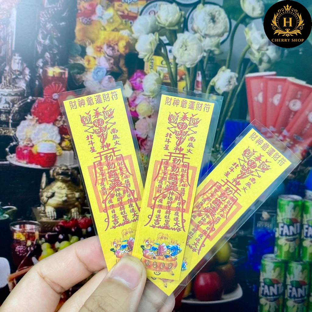 Sticker miếng dán linh phù thần tài may mắn