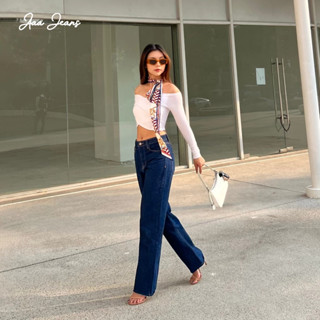 Aaa Jeans - Quần Jean Ống Rộng Nữ Lưng Cao Indigo