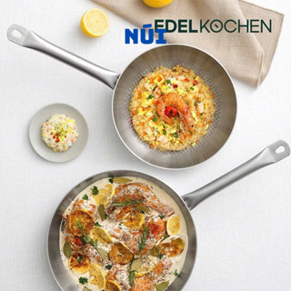 Chảo Chiên Rán Inox 304 Đúc 3 lớp nguyên khối Edelkochen Cosy Prism Collection size 24,28,32 Phù hợp mọi loại bếp