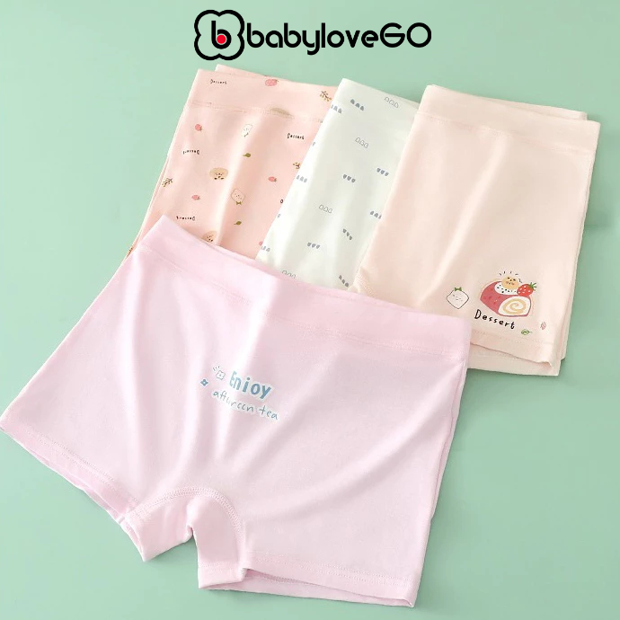 Quần lót cho bé gái BabyloveGO quần chip đùi cho bé chất cotton mềm mịn thoáng mát NT743