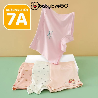 Quần lót cho bé gái BabyloveGO set quần chip đùi cotton mềm mịn thoáng mát cho bé 1-10 tuổi NT743