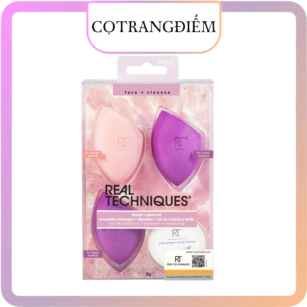 Bộ Mút Trang Điểm RT Real Techniques Blend + Glow Set