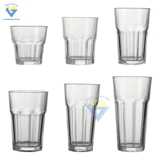 Bộ 12 ly thuỷ tinh 8 góc 450ml / 400ml / 330ml / 300ml / 250ml / 150ml / hoặc 6 ly uống cafe , sinh tố, trà sữa, nước ép