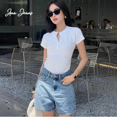 Aaa Jeans - Quần Short Jean Nữ Ngắn Lưng Cao Regular Fit