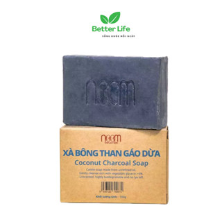 Xà Bông Than Gáo Dừa Noom 100g, Trị Mụn Lưng, Viêm Lỗ Chân Lông, Thải Độc Khử Mùi Cơ Thể Cho Nam Giới
