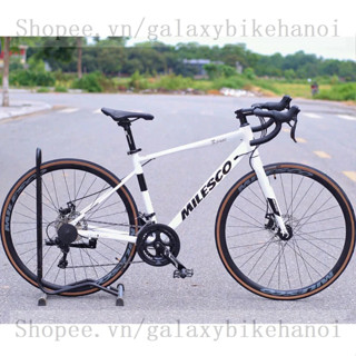 Xe Đạp Đua Road MILESCO RS400 Khung Nhôm Không Mối Hàn, Cối nổ, Bộ Đề Sensah Reflex 16 Tốc Độ, Vành Nhôm 700C, Lốp Kenda