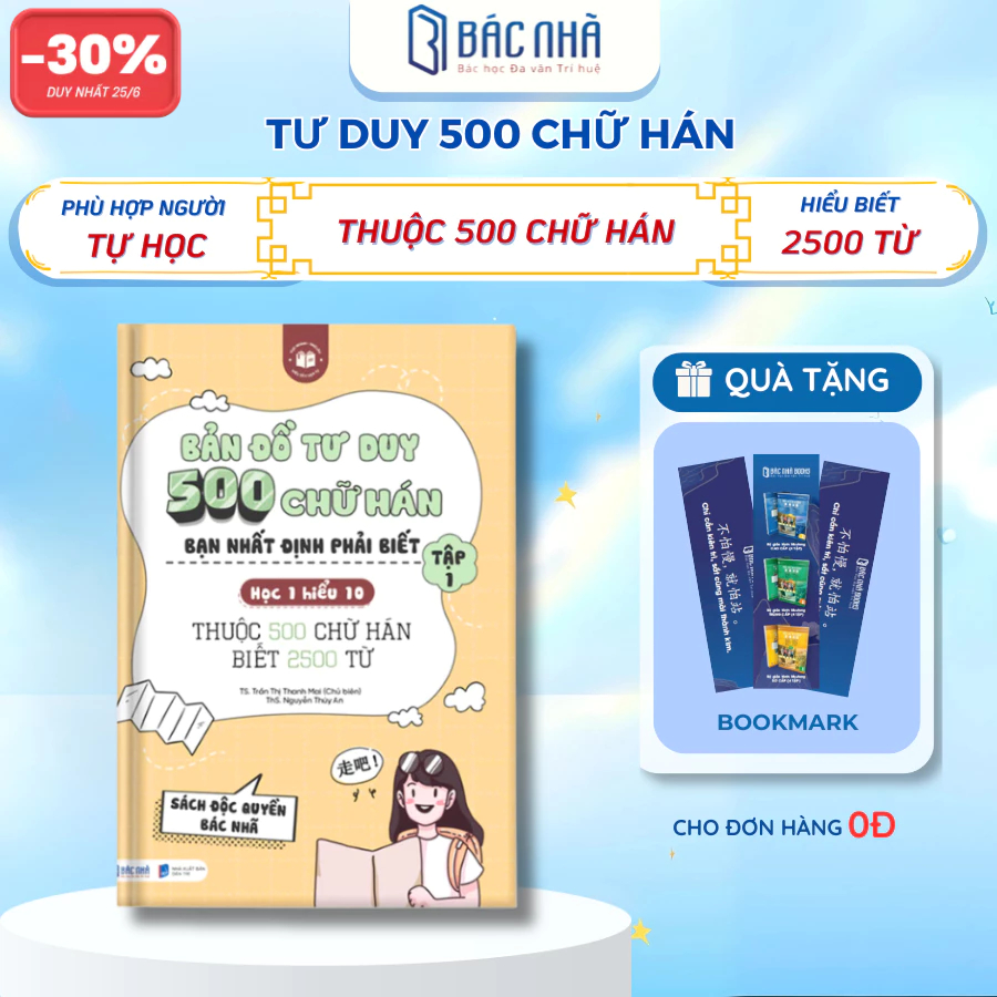 Sách bản đồ tư duy 500 chữ Hán - Bacnhabooks-Học tiếng Trung qua sơ đồ cho người mới bắt đầu