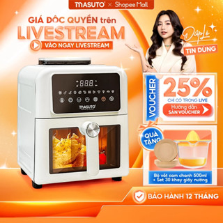 Nồi Chiên Không Dầu Masuto MSKing 6L-1700W 2 Tầng Đốt, Nồi Chiên Hơi Nước Phun Sương Vỏ Thép Cacbon 100%