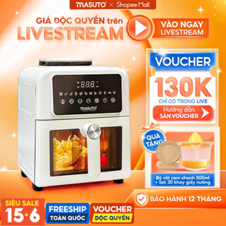 Nồi Chiên Không Dầu Masuto MSKing 6L-1700W 2 Tầng Đốt,Nồi Chiên Hơi Nước Phun Sương Vỏ Thép Cacbon Chiên Nướng Gà