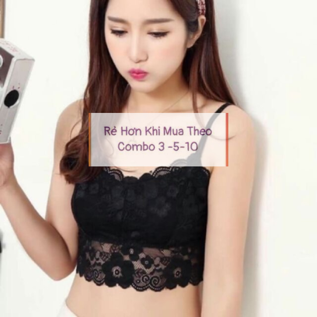 Áo bra dây kép katun siêu đẹp ren mềm