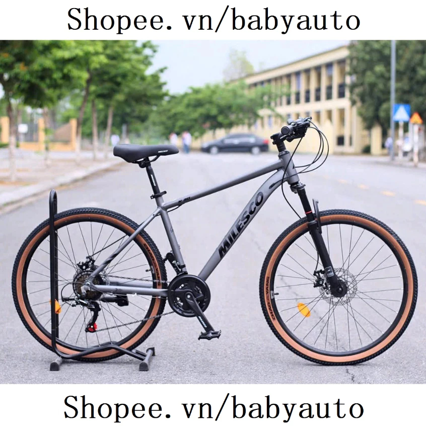 Xe Đạp Địa Hình MTB MILESCO K30 Khung Nhôm 46.5cm Sơn Tĩnh Điện, Bộ Đề & Tay Bấm Xả Shimano 21 Tốc Độ, Vành Nhôm 26inch