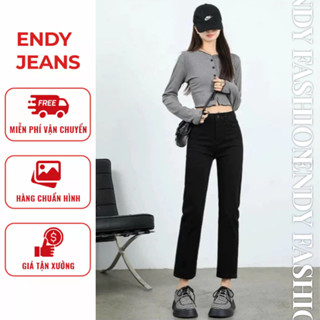 Quần Jean Nữ Cạp Cao Ống Đứng, Quần Bò Nữ Lửng Thời Trang Chất Co Giãn ED37