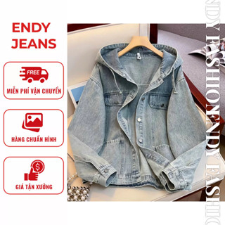 Áo Khoác Jean Denim Nữ Dáng Rộng Có Mũ Dài Tay, Áo Khoác Bò Phong Cách Thời Trang Nữ ED30