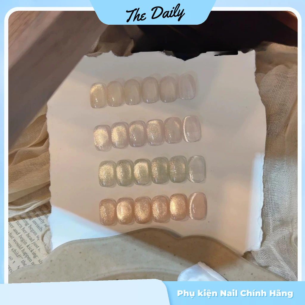 Combo Hũ 4 Mắt mèo Ánh nước Kim cương Siêu sáng Adhere - Tiệm Nail Daily