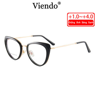  Kính Mắt Đọc Sách VIENDO Kính Viễn Thị Gọng Mắt Mèo Nữ Chông Tia UV Ánh Sáng Xanh +1.0 +1.5 +2.0 +2.5  +3.0 +3.5 +4.0 