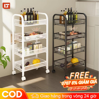 LT Xe đẩy Spa 3/4/5 tầng sắt mắt lưới Kệ có bánh xe Kệ xe đẩy 4 tầng Tải trọng 200kg Xe đẩy đựng đồ