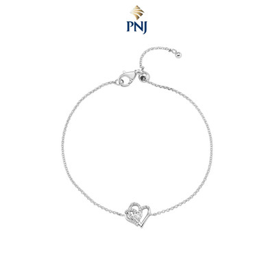 Lắc tay Bạc đính đá PNJSilver hình trái tim XMXMW060242