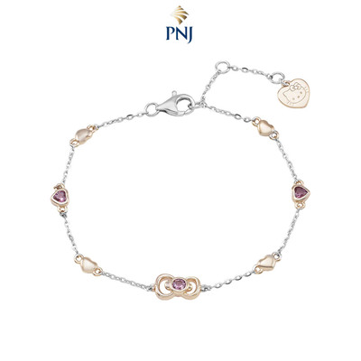 Lắc tay Bạc đính đá PNJ ❤️ HELLO KITTY ZTZTH000008