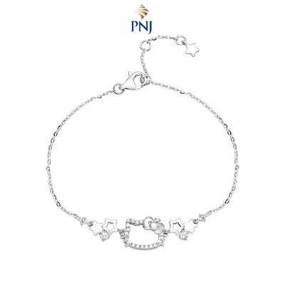 Lắc tay Bạc đính đá PNJ ❤️ HELLO KITTY XMXMW000042