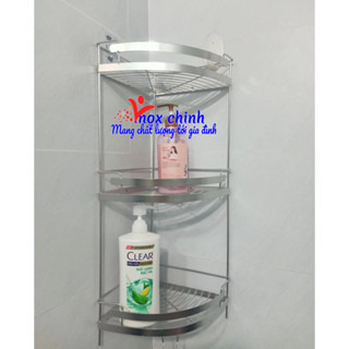 Kệ góc nhà tắm Inox 201 và 304 thanh la đặc dày , Kệ để đồ nhà tắm inox