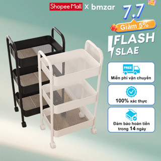 BMZAR Xe Đẩy Spa có bánh xe Kệ sắt đa năng Xe để đồ 3 tầng Thời trang cao cấp 【100%Thép 
