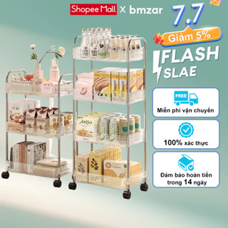 BMZAR Kệ Nhựa Trong Suốt cao cấp Acrylic Trong Suốt Mỹ Phẩm Xe Đẩy Spa 3 Tầng Ăn Nhẹ Kệ Bảo Quản Phòng Tắm Di Động