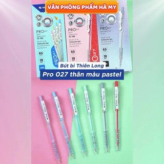 Combo 10/20 Cây Bút Bi Thiên Long TL-105 Màu Pastel Ngòi 0.5mm Cao Cấp