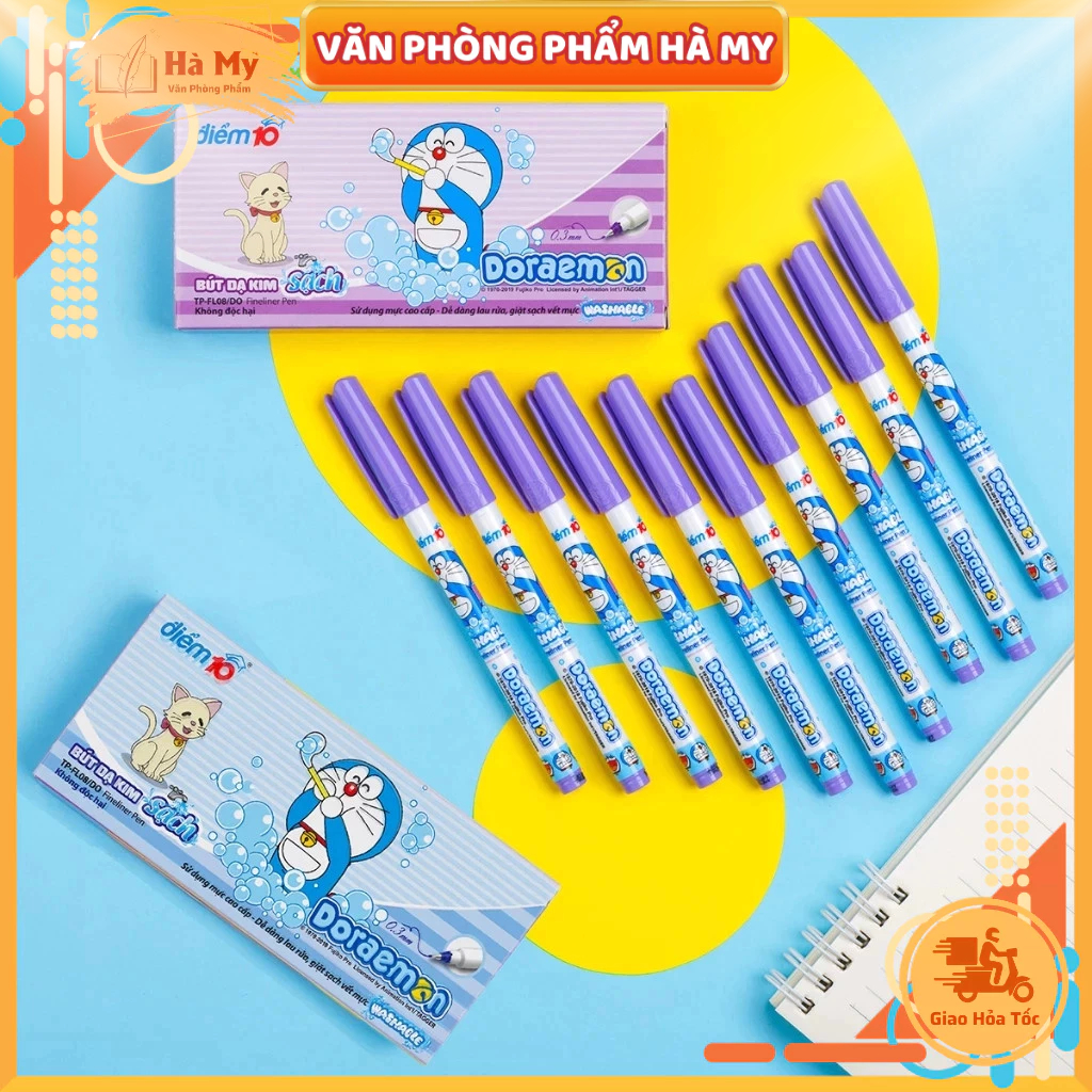 Hộp 10 Cây Bút lông kim Điểm 10 Thiên Long Doraemon TP-FL08/DO