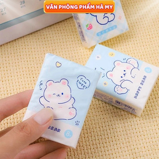  Lốc 9 Gói Khăn Giấy Khô Đa Năng Mini Bỏ Túi Họa Tiết Hoạt Hình Dễ Thương Siêu Cute 