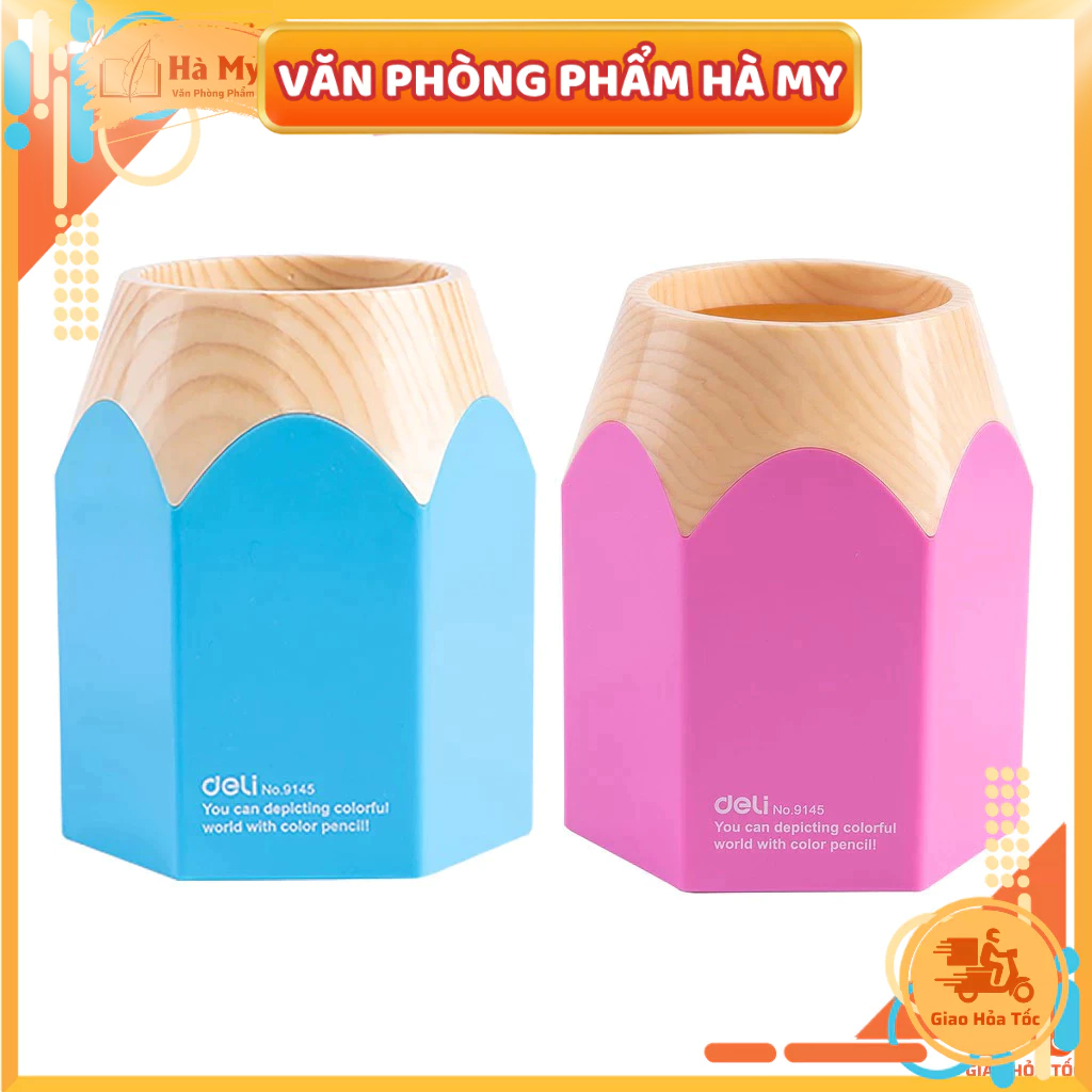 Cốc cắm bút Deli - E9145 Thiết kế trẻ trung, phù hợp học sinh