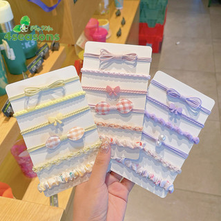Set 6 dây cột tóc nhiều phong cách màu pastel nhẹ nhàng thời trang H84
