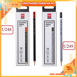 (1 Hộp 12 Cây) Bút chì 2B cao cấp Deli - Chống gãy