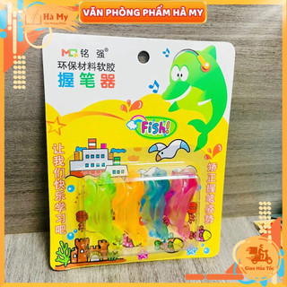 COMBO 5 Vỉ Dụng Cụ Đệm Bút Hình Cá Heo Nhựa Trong
