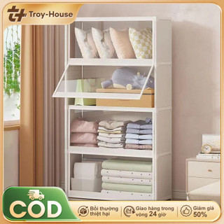 Troy Tủ đựng đồ trong suốt Tủ đựng quần áo chống bụi Tủ Vải Đựng Quần Áo Tủ lật trong đơn giản Tủ đựng đồ nhiều tầng