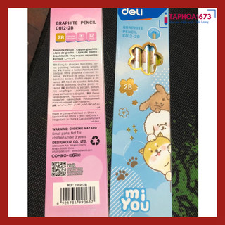 Bút Chì Gỗ Deli C012-2B Đẹp (Hộp 12 Chiếc)