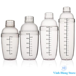 Bình Lắc Shaker nhựa chia vạch đen size 350 - 530 - 700- 1000 ml Loại Tốt