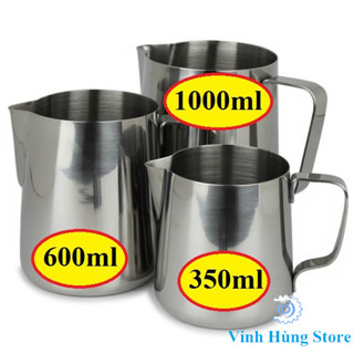  Ca đánh sữa inox có vạch chia định lượng - Ca inox có nắp cao cấp 