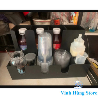 Kệ đựng ly, cốc trà sữa 2 tầng  PP 9 ngăn úp