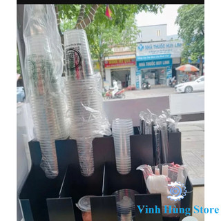 Kệ đựng ly, cốc trà sữa 2 tầng  PP 9 ngăn úp