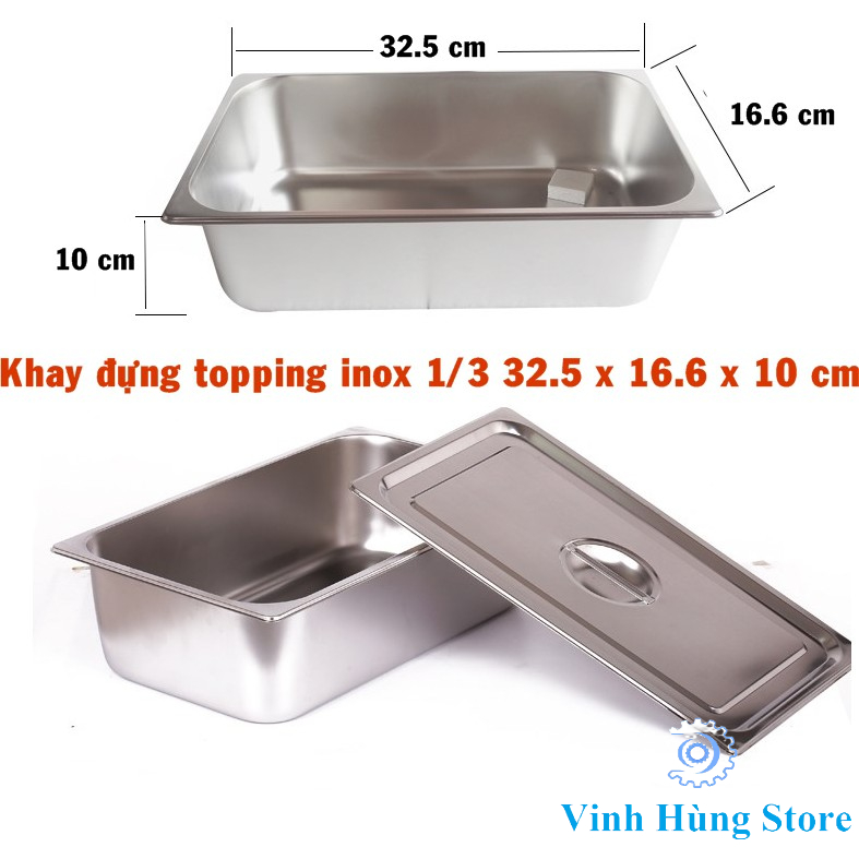 Khay Topping Inox (Có Nắp)