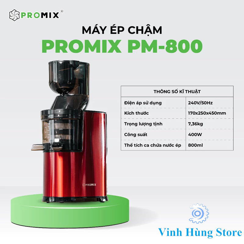 Máy Ép Chậm, Máy Ép Trái Cây Promix PM - 800 Cao Cấp