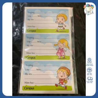 Combo 3 Tập Nhãn Vở Campus 12 - 20 Cái Cao Cấp