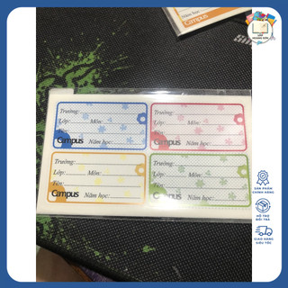Combo 3 Tập Nhãn Vở Campus 12 - 20 Cái Cao Cấp