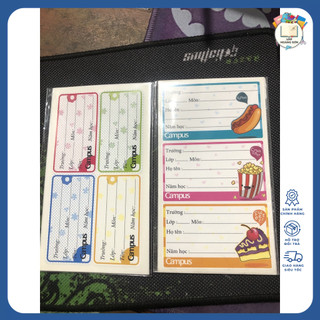Combo 3 Tập Nhãn Vở Campus 12 - 20 Cái Cao Cấp