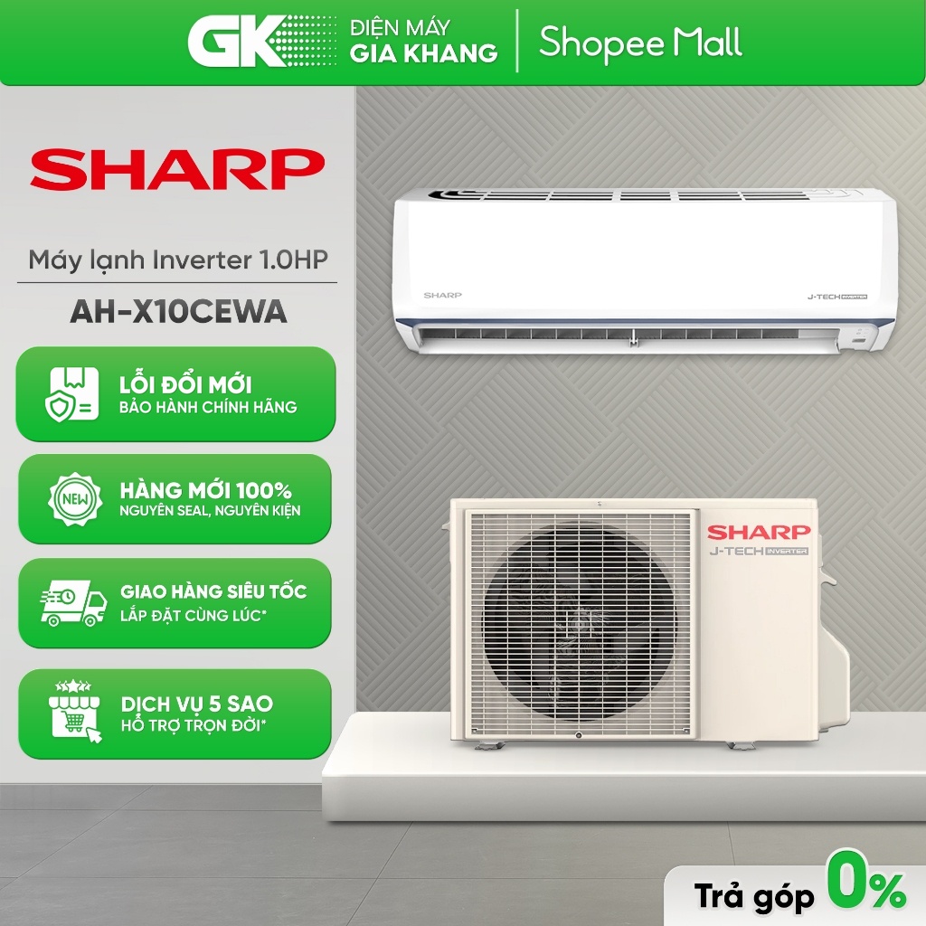 AH-X10CEW | AH-X10CEWA - Máy Lạnh Sharp Inverter 1 HP - Điều Hòa Cho Phòng Dưới 15m2 [Freeship HCM]