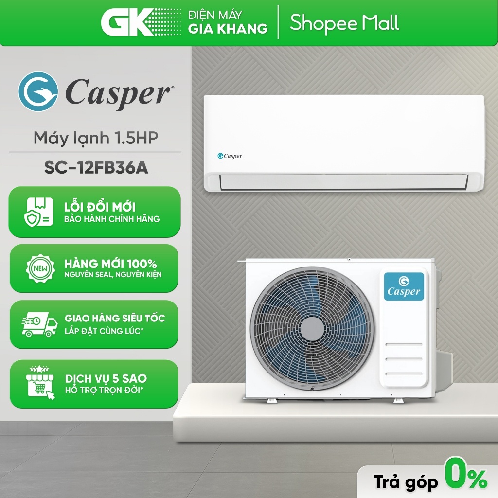 SC-12FB36A - Máy Lạnh Casper 1.5 HP - Mono [Freeship HCM]
