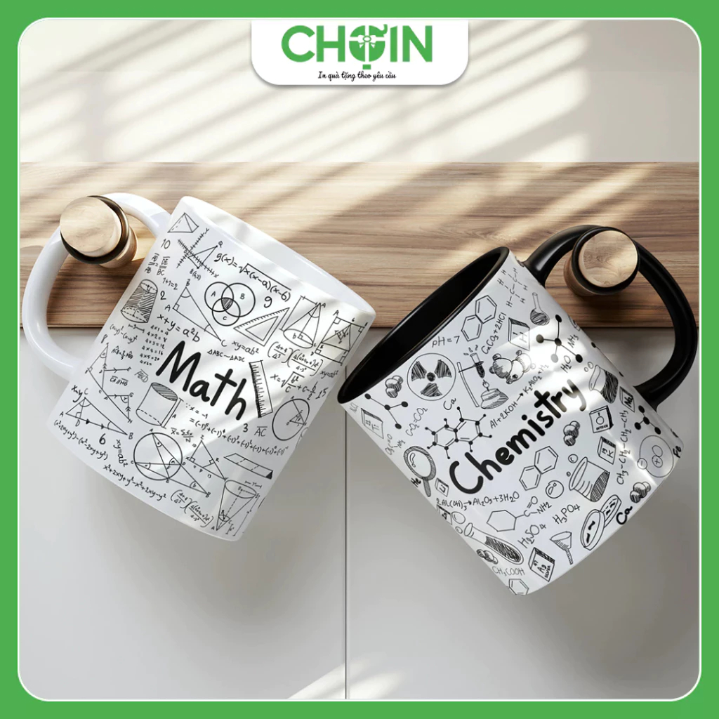 [HỎA TỐC] Ly Sứ Cốc Sứ Môn Học In Công Thức Toán, Lý, Hóa, Cốc Nước, Cafe, Quà Tặng Sinh Nhât, Valentine