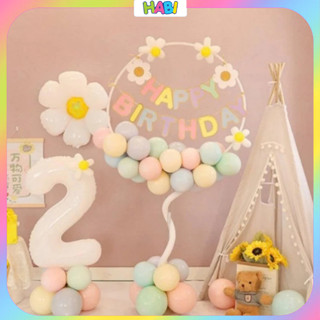 [ TRỤ CÓ KÈM BÓNG] Combo set Trụ Tròn kèm Bóng Cao su, dây họa tiết trang trí sinh nhật  SAN