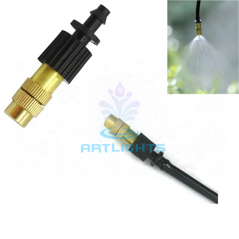 COMBO 20 BÉC PHUN SƯƠNG ĐỒNG 1 cửa kết nối dây 6/8, béc tưới, vòi phun sương tưới lan, cây cảnh, làm mát